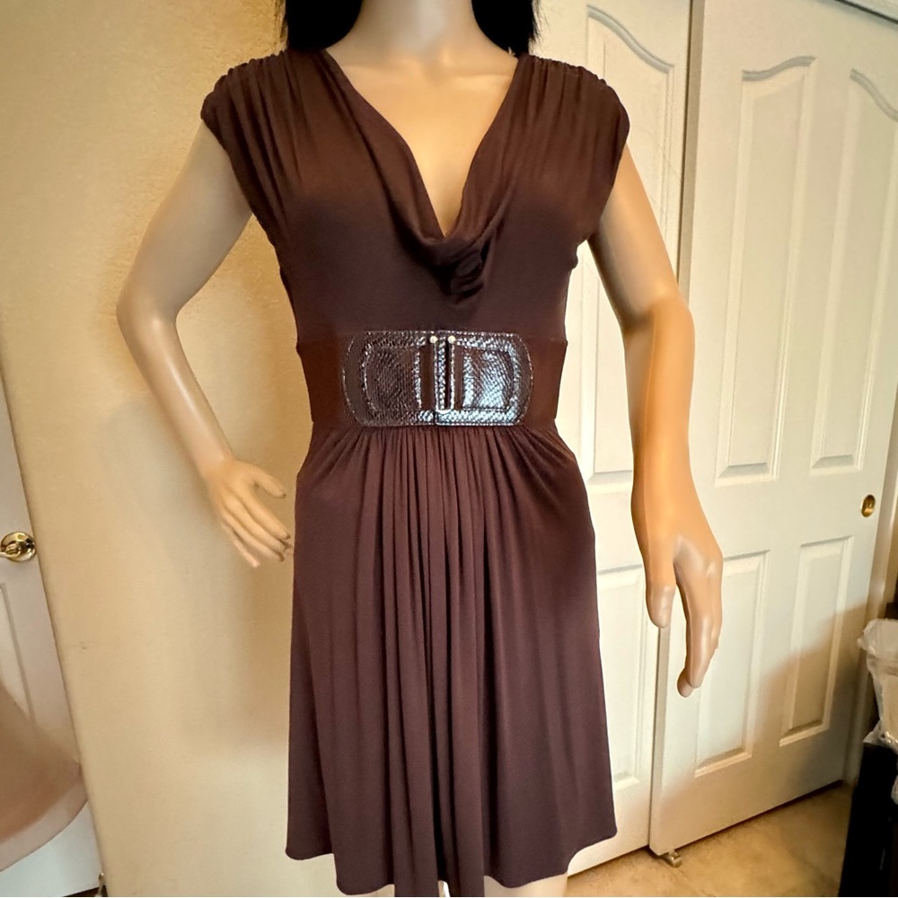 Sky Flirty mini dress with embellished leather buckle